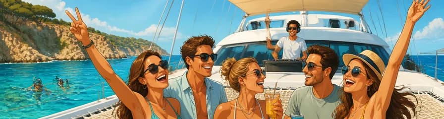 Travesía en catamarán para jóvenes adultos al mediodía
