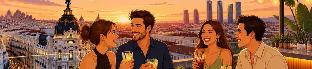Experiencia de Aperitivo y Bebida en Ella Sky Bar con Vistas a la Gran Vía