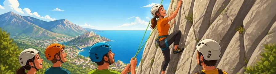 Ascenso de escalada en roca con seguridad de cuerda superior en Placas Negras