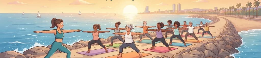 Sesión de Yoga "Yoga by the Sea" de 90 minutos para todos los niveles en el Espigón de Bogatell
