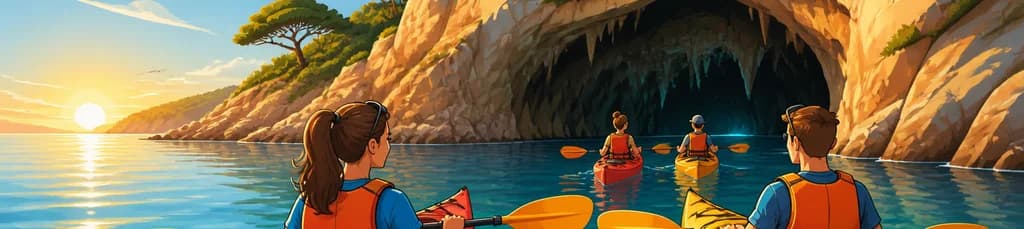 Experiencia en kayak de mar por la Costa Brava: visita a la Cueva dels Rats Penats (8:15)