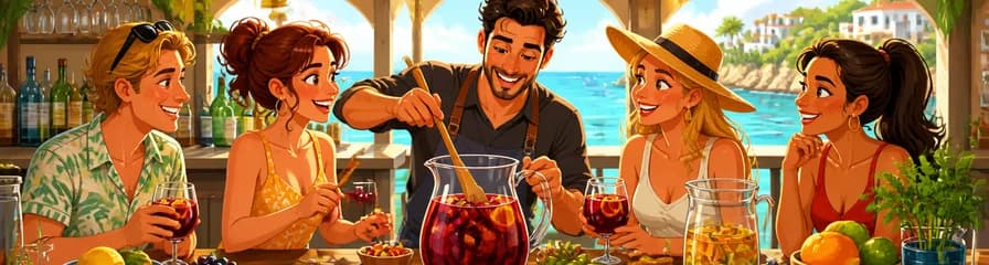 Taller de elaboración de sangría en el bar de Cala d'Or