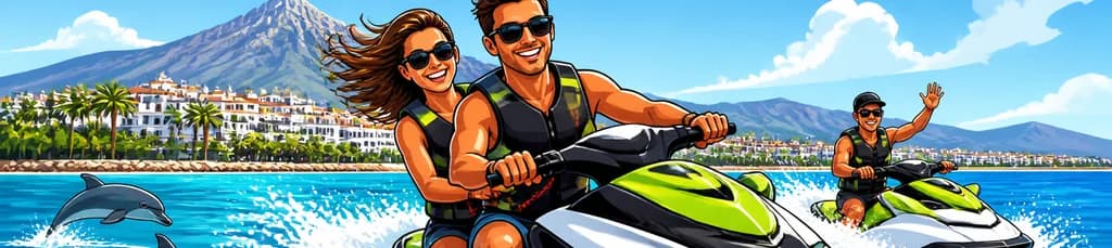 Descubre la costa marbellí en un emocionante tour guiado en JETSKI, con opciones de 30 minutos o 1 hora