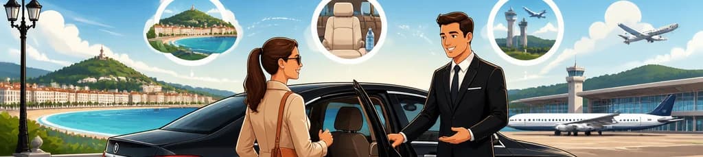 Servicio de traslado privado en Sedán desde San Sebastián con destino a los aeropuertos de Bilbao o San Sebastián