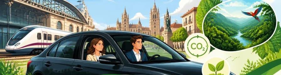 Servicio de traslado privado con compensación de emisiones de CO2, desde la estación de tren o autobús de Valladolid hasta la ciudad