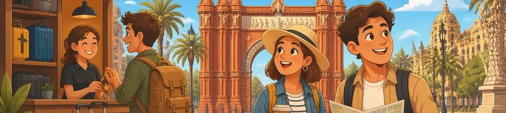 Servicio de consigna de equipaje en Barcelona, próximo al Arco del Triunfo