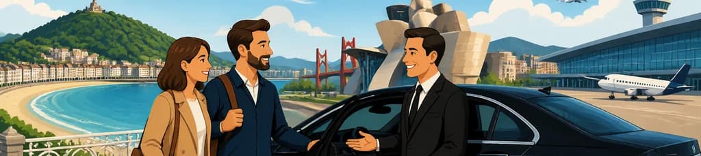Servicio de traslado privado entre San Sebastián y la ciudad o el aeropuerto de Bilbao