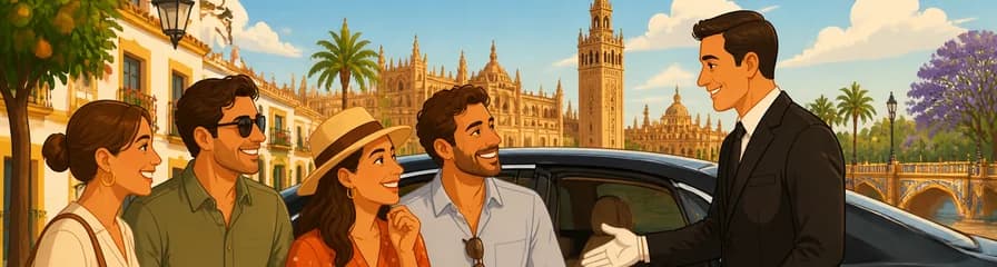 Disfruta de Sevilla con nuestro servicio exclusivo de chófer privado para hasta 4 pasajeros