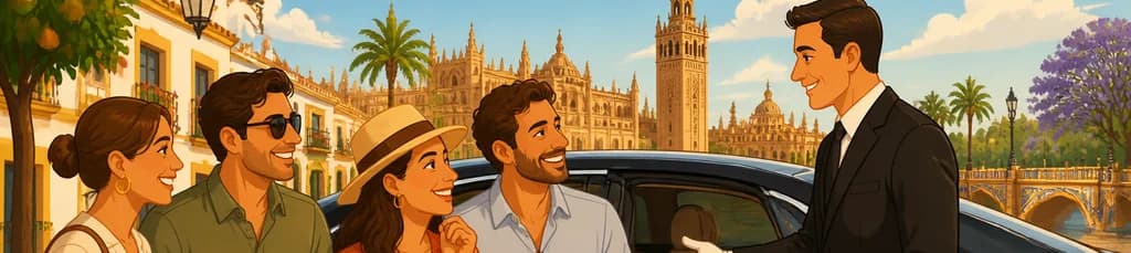 Disfruta de Sevilla con nuestro servicio exclusivo de chófer privado para hasta 4 pasajeros