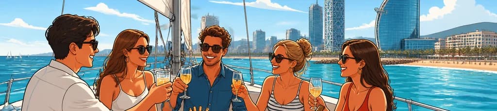 Recorrido exclusivo en velero por el litoral de Barcelona con aperitivos y bebidas