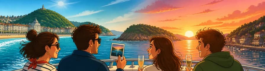 Recorrido por dos bahías, disponible por las mañanas, tardes o al atardecer con cava