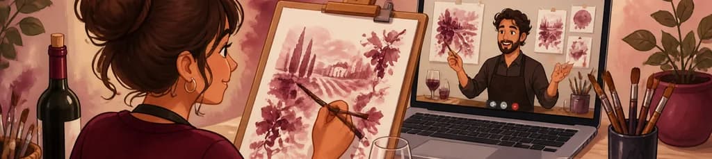Taller de arte online: Descubre cómo pintar con vino tinto