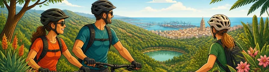 Recorrido en bicicleta de montaña eléctrica por el Jardín Botánico, el Parque Natural y el Puerto de Málaga