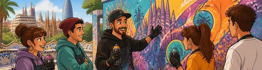 Taller privado de arte urbano y graffiti en Barcelona con un artista local