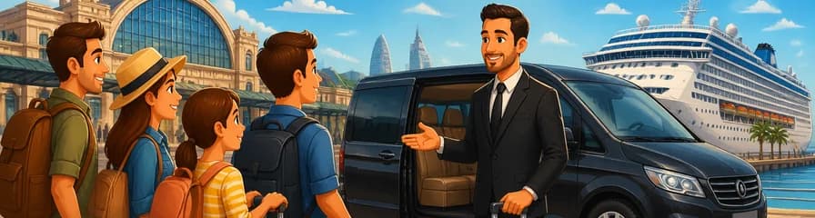 Servicio de taxi privado: de la estación de Barcelona Sants al puerto de cruceros