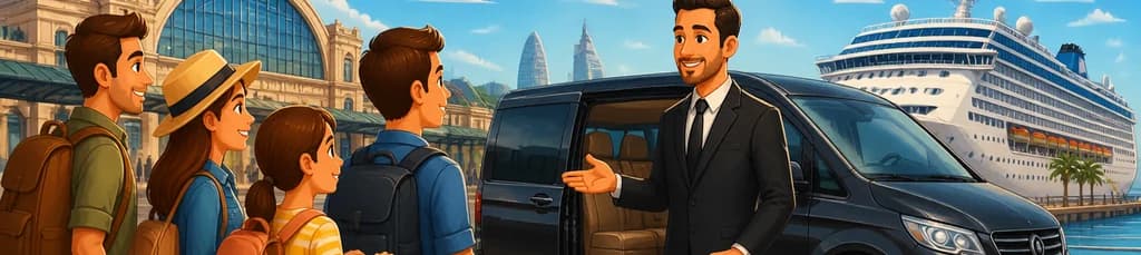 Servicio de taxi privado: de la estación de Barcelona Sants al puerto de cruceros