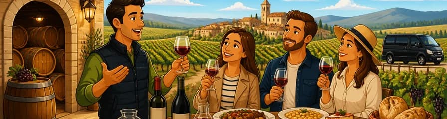 Experiencia enológica privada en Rioja: visita a bodega y comida tradicional con salida desde Bilbao