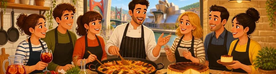 Taller culinario en Bilbao: domina la paella y el tradicional queso vasco quemado
