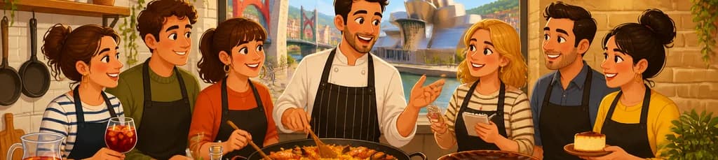Taller culinario en Bilbao: domina la paella y el tradicional queso vasco quemado