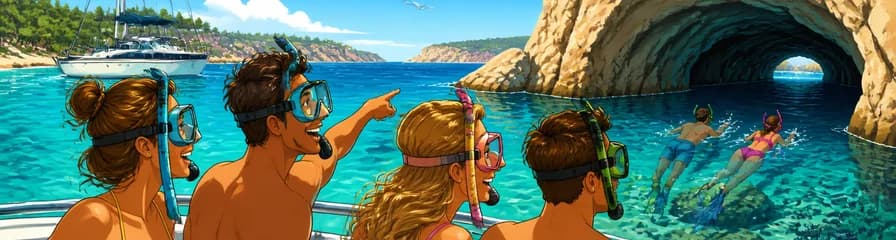 Aventura de snorkel en calas y grutas de Ibiza