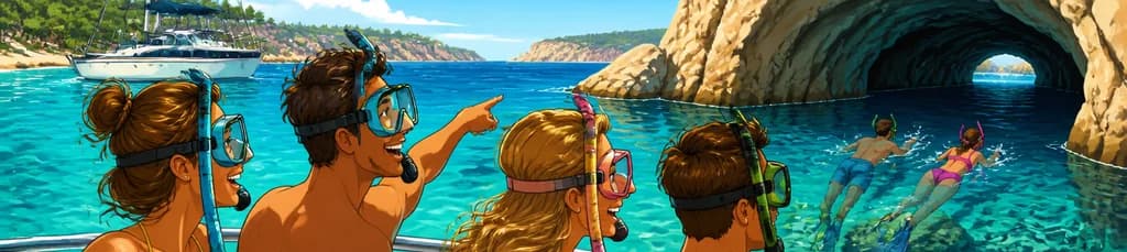 Aventura de snorkel en calas y grutas de Ibiza