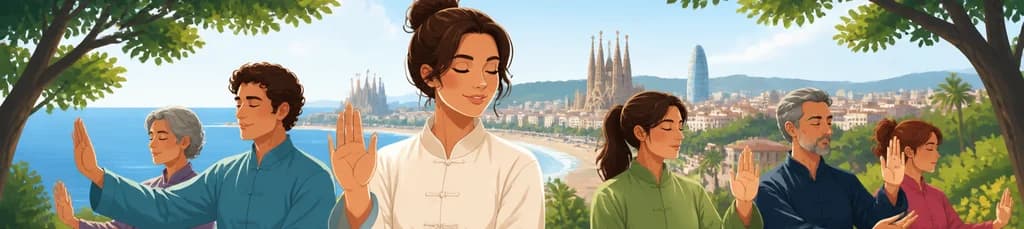 Disfruta del Tai Chi en los espacios exteriores de Barcelona