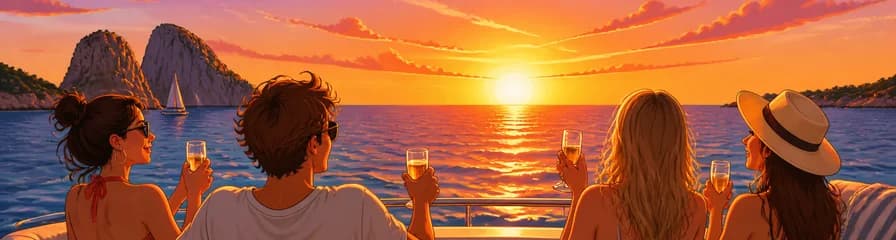 Atardecer en el mar desde Ibiza