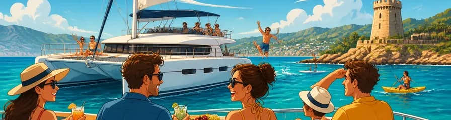 Aventura náutica de medio día en un catamarán de lujo por Granada