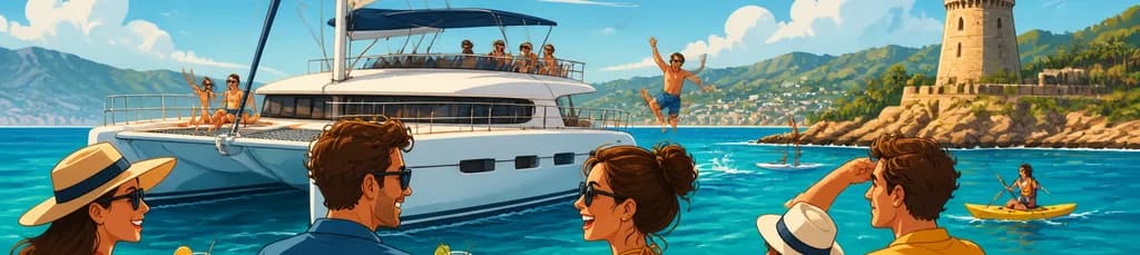 Aventura náutica de medio día en un catamarán de lujo por Granada