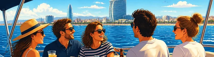 Experiencia de navegación costera de 75 minutos en Barcelona con refrescos incluidos