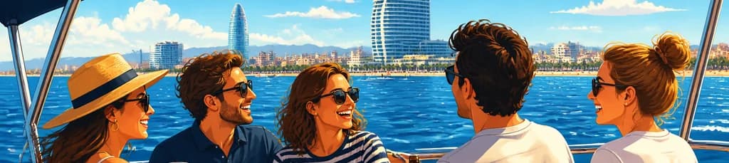 Experiencia de navegación costera de 75 minutos en Barcelona con refrescos incluidos