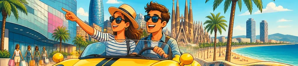 Descubre Barcelona: Recorrido de playa y compras con GoCar