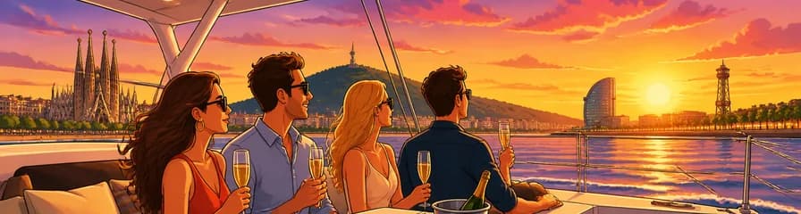 Travesía en Catamarán de Lujo Privada para Contemplar el Atardecer en Barcelona
