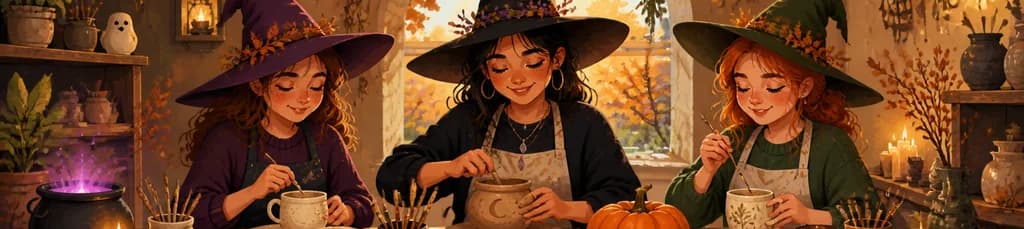 Cerámica mágica de otoño: el taller de las brujas