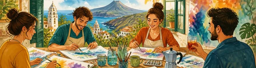 Descubre el arte abstracto de la acuarela, con Tenerife como musa inspiradora