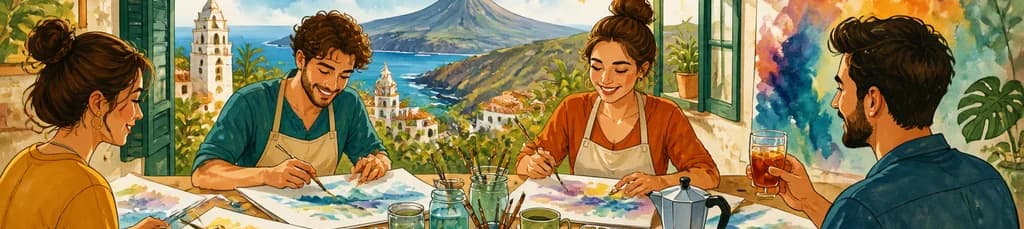 Descubre el arte abstracto de la acuarela, con Tenerife como musa inspiradora