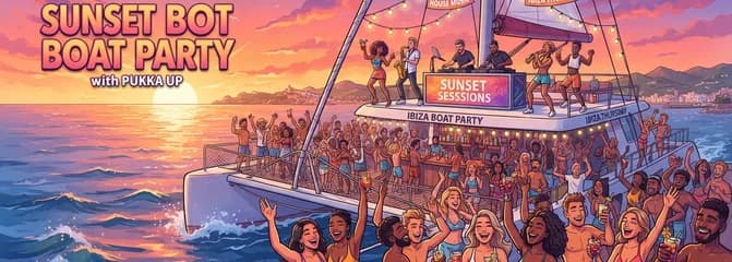 Fiesta en Barco al Atardecer en Ibiza con Pukka Up: Edición de Jueves