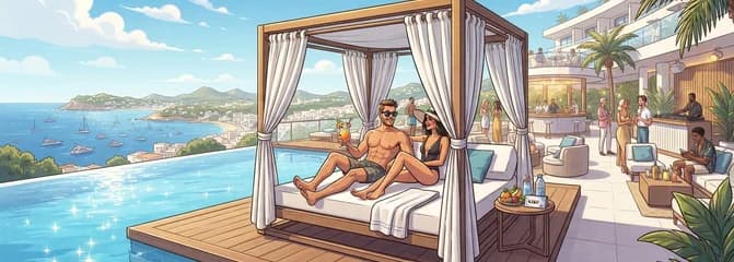Pase de día para el Rooftop: Experiencia en Cama Balinesa Front Row y Crédito en Comida y Bebida en ME Ibiza