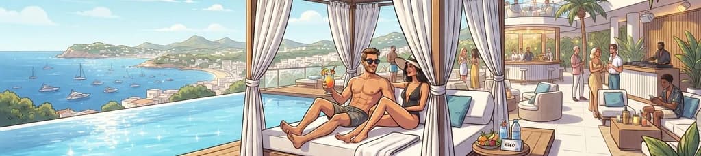Pase de día para el Rooftop: Experiencia en Cama Balinesa Front Row y Crédito en Comida y Bebida en ME Ibiza