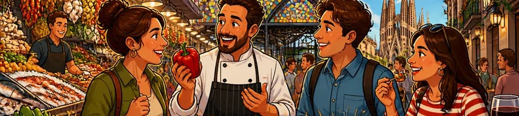 Explora los mercados y la gastronomía de tapas en Barcelona acompañado por tu propio chef