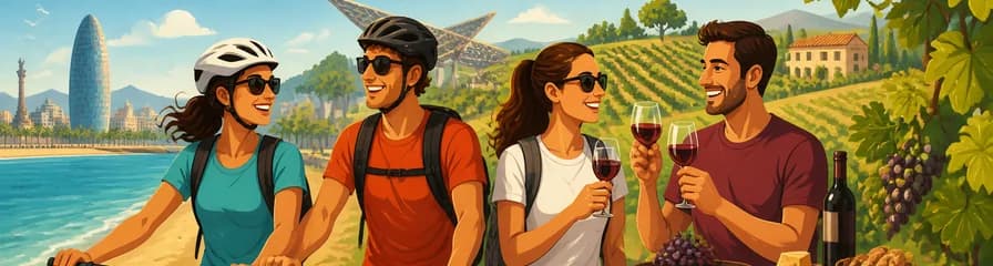 Excursión vinícola desde Barcelona: un recorrido playero en bicicleta hasta los viñedos con degustación