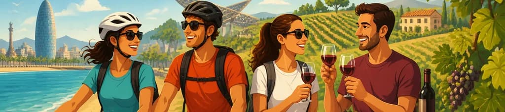 Excursión vinícola desde Barcelona: un recorrido playero en bicicleta hasta los viñedos con degustación
