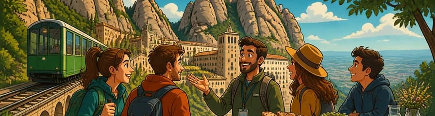 Aventura de medio día en Montserrat: senderismo, tren y almuerzo campestre