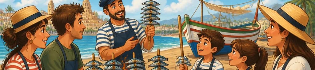 Taller de Show Cooking de Espetos de Sardinas en la Playa de Málaga