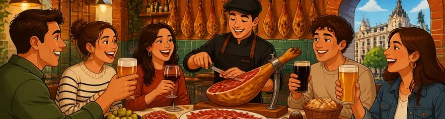 Experiencia gastronómica grupal: jamón de bellota y cervezas en La Zahurda