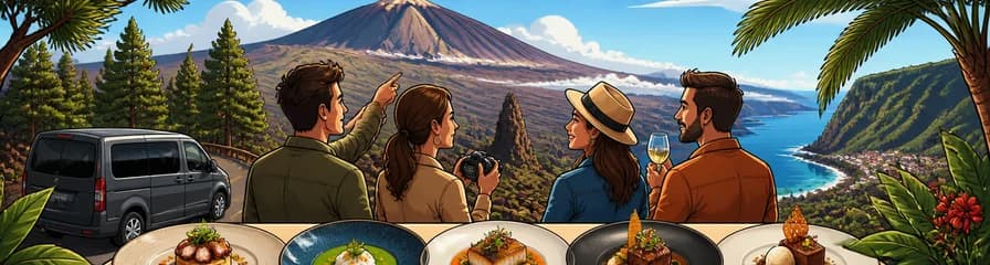 Recorrido privado por el Teide y el norte de Tenerife con un menú degustación de cinco platos