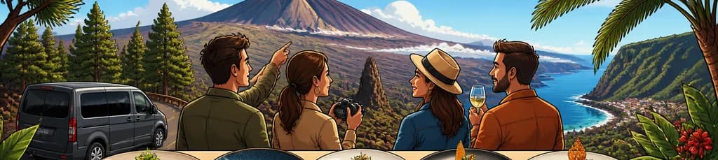 Recorrido privado por el Teide y el norte de Tenerife con un menú degustación de cinco platos