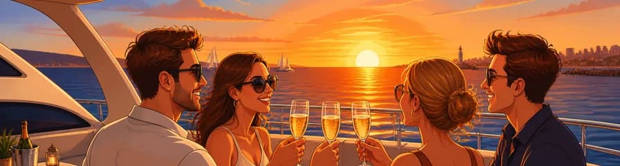 Experiencia de atardecer en yate con cava