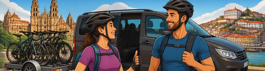 Traslado de Bicicletas y Ciclistas de Santiago a Oporto con Taxi Bikes