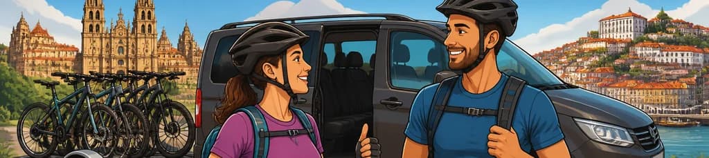 Traslado de Bicicletas y Ciclistas de Santiago a Oporto con Taxi Bikes